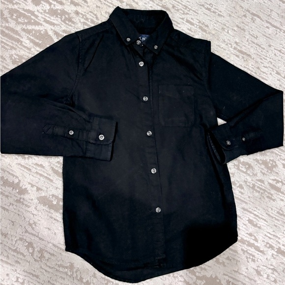 BLACK BUTTON DOWN SHIRT. 👔 M(7/8) - Picture 1 of 9